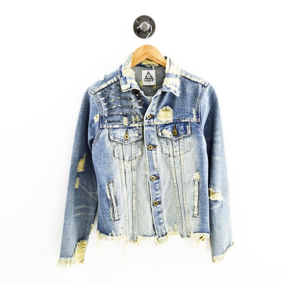 UNIF American Studded Denim Jean Jacket #175-46